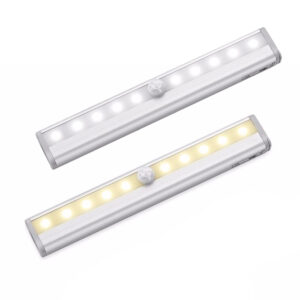LED Night Light 6/10 LED Human Body Induction Detector for Home Bed Kitchen Cabinet- Battery Operated_0