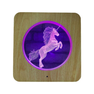 3D Acrylic Illusion 7 Color Bedside Table Room Decoration- USB Powered_0