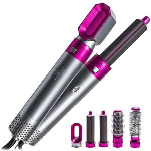 5-in-1 Hot Air Brush Hair Volumizer Straightener and Curler- AU, EU, UK, US Plug_0