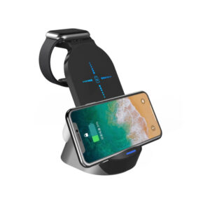 3-in-1 Wireless Vertical Charging Stand for QI Devices- USB Interface_0
