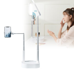 USB Charging Dual Mobile Phone Holder with Dimmable Fill Light_0